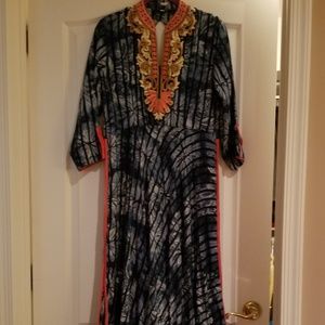 S-Large Tie-Die Blue Kurta Top (long length)